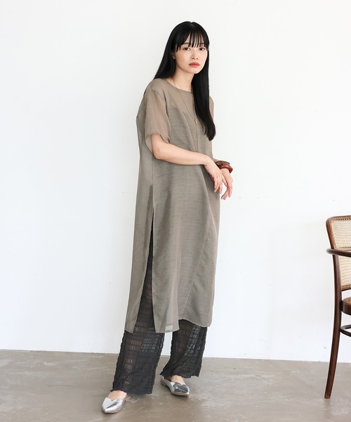 No Rule No Line（ノール－ルノーライン）の「レイヤード風シアーチュールパンツ シアーレギンス（その他パンツ・レディース・チャコール/アイボリー/ブラック・FREE）」の12枚目の写真