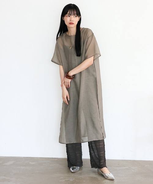 No Rule No Line（ノール－ルノーライン）の「レイヤード風シアーチュールパンツ シアーレギンス（その他パンツ・レディース・チャコール/アイボリー/ブラック・FREE）」の18枚目の写真