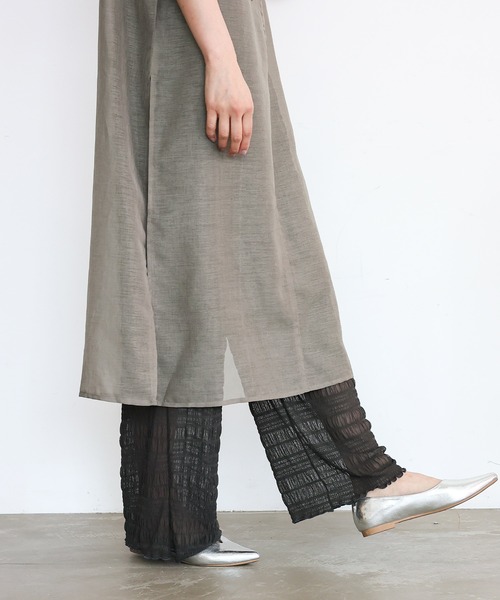 No Rule No Line（ノール－ルノーライン）の「レイヤード風シアーチュールパンツ シアーレギンス（その他パンツ・レディース・チャコール/アイボリー/ブラック・FREE）」の19枚目の写真