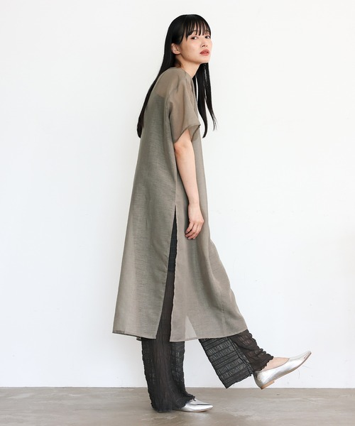 No Rule No Line（ノール－ルノーライン）の「レイヤード風シアーチュールパンツ シアーレギンス（その他パンツ・レディース・チャコール/アイボリー/ブラック・FREE）」の13枚目の写真