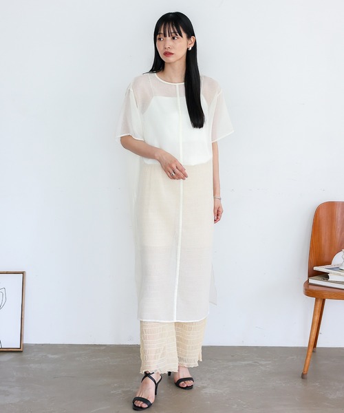 No Rule No Line（ノール－ルノーライン）の「レイヤード風シアーチュールパンツ シアーレギンス（その他パンツ・レディース・チャコール/アイボリー/ブラック・FREE）」の20枚目の写真