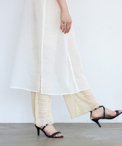 No Rule No Line（ノール－ルノーライン）の「レイヤード風シアーチュールパンツ シアーレギンス（その他パンツ・レディース・チャコール/アイボリー/ブラック・FREE）」の21枚目の写真