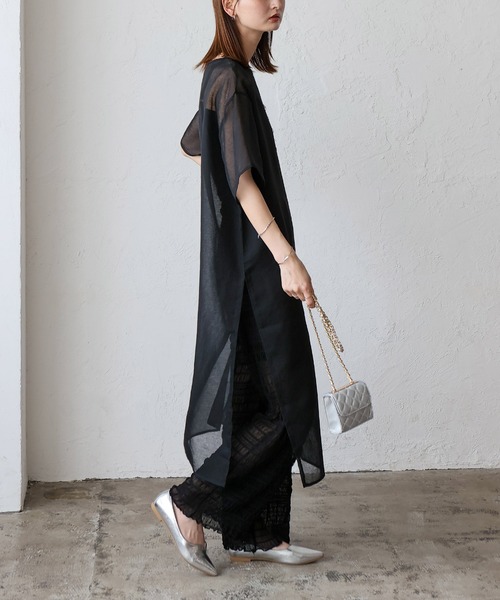 No Rule No Line（ノール－ルノーライン）の「レイヤード風シアーチュールパンツ シアーレギンス（その他パンツ・レディース・チャコール/アイボリー/ブラック・FREE）」の22枚目の写真