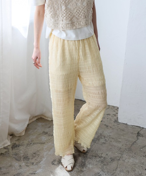 No Rule No Line（ノール－ルノーライン）の「レイヤード風シアーチュールパンツ シアーレギンス（その他パンツ・レディース・チャコール/アイボリー/ブラック・FREE）」の8枚目の写真