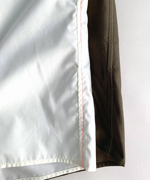 Q（キュー）の「ヨークリブ半袖シャツ（シャツ/ブラウス・レディース・ホワイト/オリーブ・MEDIUM）」の12枚目の写真