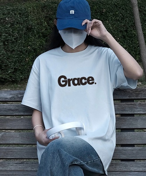 Ressaca(レサーカ)の「オーバーサイズGraceロゴプリントTシャツ(Tシャツ/カットソー・レディース・クリーム/ホワイト/グリーン/ブラウン/ネイビー/ブラック/ブルー・M/XL/L)」の11枚目の写真