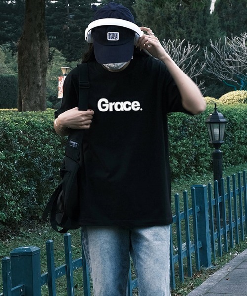 Ressaca(レサーカ)の「オーバーサイズGraceロゴプリントTシャツ(Tシャツ/カットソー・レディース・クリーム/ホワイト/グリーン/ブラウン/ネイビー/ブラック/ブルー・M/XL/L)」の8枚目の写真