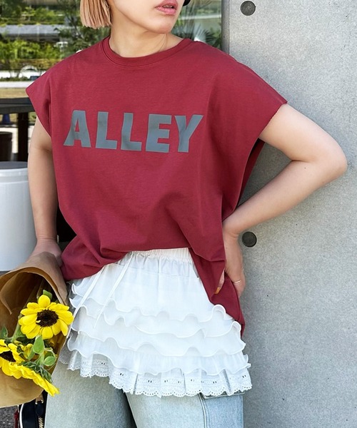 Alley Tokyo(アリートーキョー)の「ALLEYロゴどんT(Tシャツ/カットソー・レディース・レッド/ブルー・FREE)」の1枚目の写真