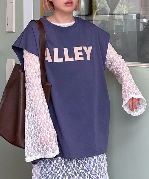 Alley Tokyo(アリートーキョー)の「ALLEYロゴどんT(Tシャツ/カットソー・レディース・レッド/ブルー・FREE)」の2枚目の写真