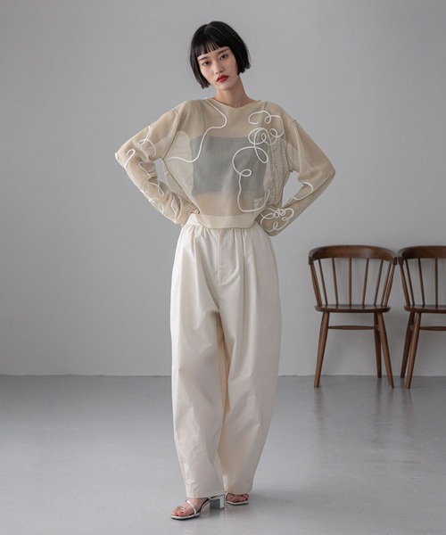 LOWRYS FARM（ローリーズファーム）の「タックボリュームコクーンパンツ　327284（スラックス・レディース・ブラウン/パープル/アイボリー/ブラック・MEDIUM/LARGE）」の9枚目の写真