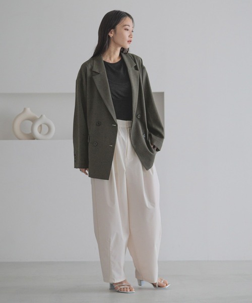 LOWRYS FARM（ローリーズファーム）の「タックボリュームコクーンパンツ　327284（スラックス・レディース・ブラウン/パープル/アイボリー/ブラック・MEDIUM/LARGE）」の15枚目の写真