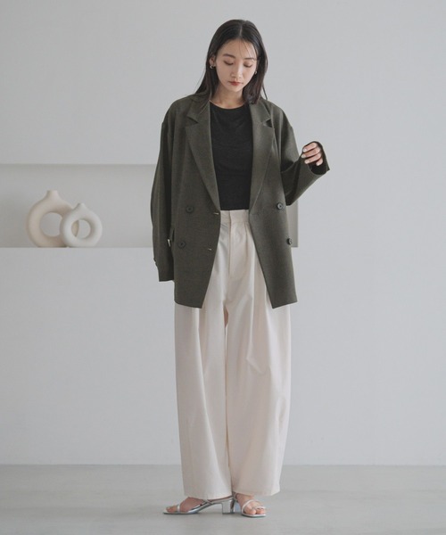 LOWRYS FARM（ローリーズファーム）の「タックボリュームコクーンパンツ　327284（スラックス・レディース・ブラウン/パープル/アイボリー/ブラック・MEDIUM/LARGE）」の16枚目の写真