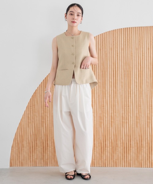 LOWRYS FARM（ローリーズファーム）の「タックボリュームコクーンパンツ　327284（スラックス・レディース・ブラウン/パープル/アイボリー/ブラック・MEDIUM/LARGE）」の5枚目の写真