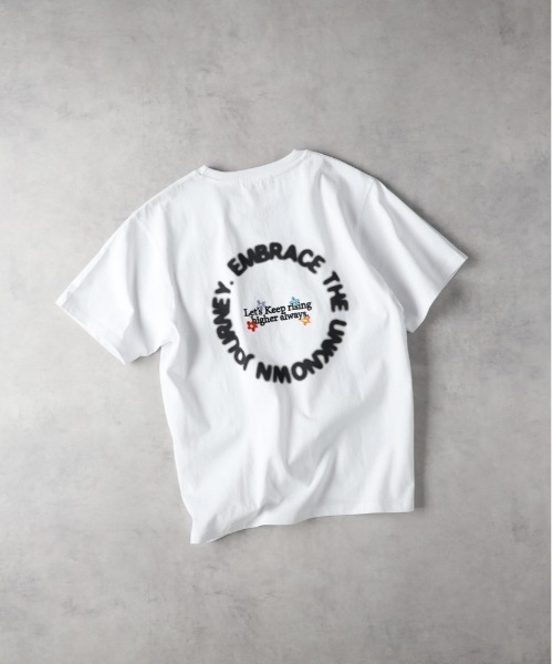 Right-on(ライトオン)の「Other(ソノタ)【メンズ】ぼかしプリント&刺繍Tシャツ(Tシャツ/カットソー・メンズ・ダークグレー/ホワイト/グリーン・L/XL/M)」の1枚目の写真