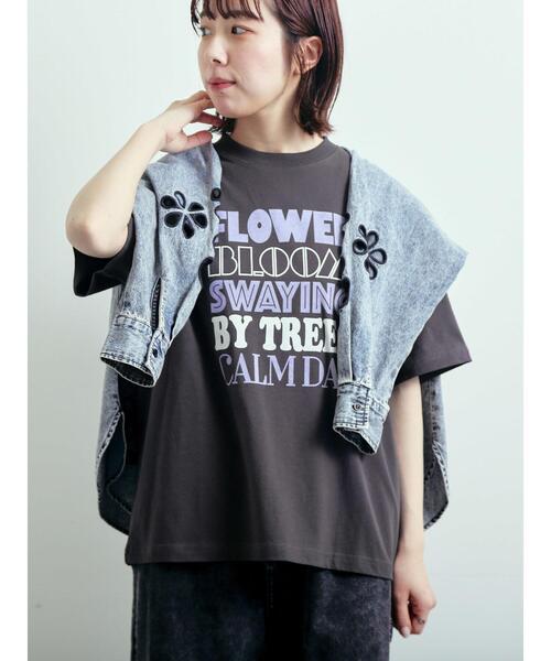 SM2（エスエムツー）の「ロゴアソートプリントTシャツ（Tシャツ/カットソー・レディース・イエロー/チャコールグレー/グレー/オフホワイト・F）」の2枚目の写真