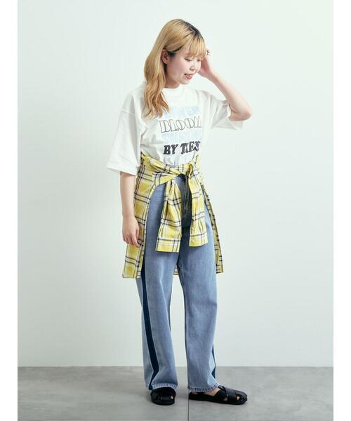 SM2（エスエムツー）の「ロゴアソートプリントTシャツ（Tシャツ/カットソー・レディース・イエロー/チャコールグレー/グレー/オフホワイト・F）」の17枚目の写真