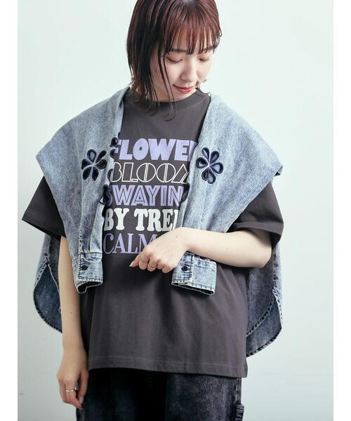 SM2（エスエムツー）の「ロゴアソートプリントTシャツ（Tシャツ/カットソー・レディース・イエロー/チャコールグレー/グレー/オフホワイト・F）」の13枚目の写真