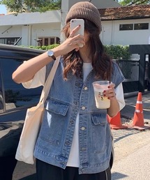 CELENA BEATS（セレナビーツ）の「ノースリーブ デニム ユーティリティ ベスト（ベスト）」