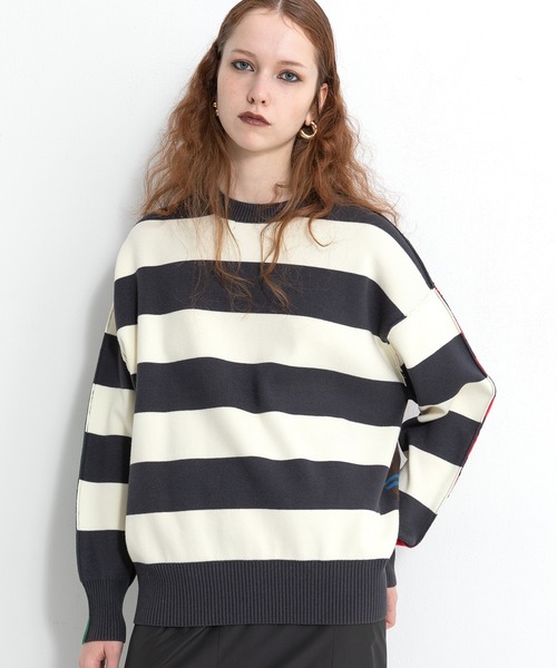 AULA AILA（アウラアイラ）の「マルチボーダー2WAYニット（ニット/セーター・レディース・ブラック/ブラウン/ネイビー・0）」の18枚目の写真