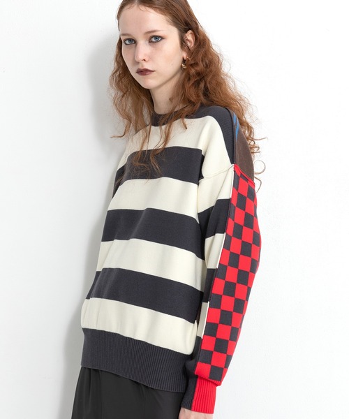 AULA AILA（アウラアイラ）の「マルチボーダー2WAYニット（ニット/セーター・レディース・ブラック/ブラウン/ネイビー・0）」の17枚目の写真