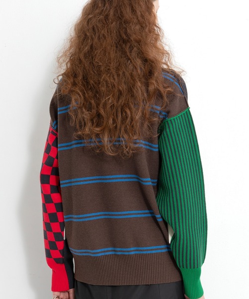 AULA AILA（アウラアイラ）の「マルチボーダー2WAYニット（ニット/セーター・レディース・ブラック/ブラウン/ネイビー・0）」の15枚目の写真