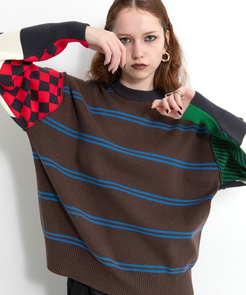 AULA AILA（アウラアイラ）の「マルチボーダー2WAYニット（ニット/セーター・レディース・ブラック/ブラウン/ネイビー・0）」の20枚目の写真