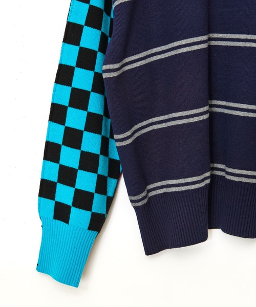 AULA AILA（アウラアイラ）の「マルチボーダー2WAYニット（ニット/セーター・レディース・ブラック/ブラウン/ネイビー・0）」の11枚目の写真