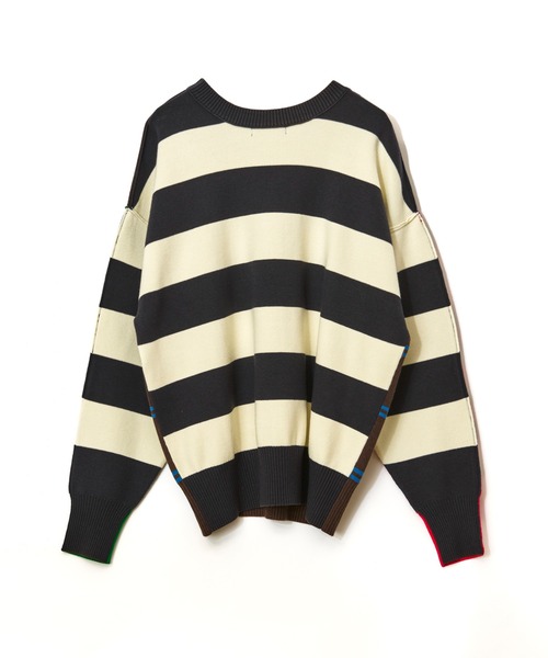 AULA AILA（アウラアイラ）の「マルチボーダー2WAYニット（ニット/セーター・レディース・ブラック/ブラウン/ネイビー・0）」の6枚目の写真