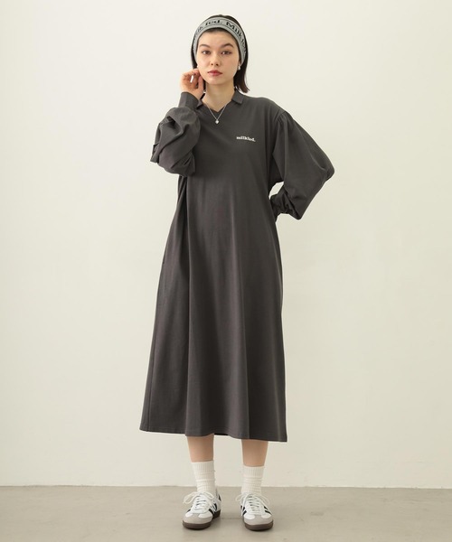 MILKFED.（ミルクフェド）の「COOPER LOGO GAME DRESS（ワンピース・レディース・ブラウン/ピンク/チャコール・ONE SIZE）」の5枚目の写真