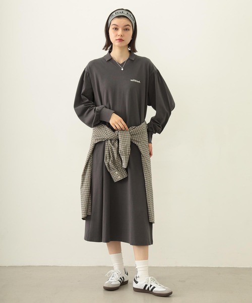MILKFED.（ミルクフェド）の「COOPER LOGO GAME DRESS（ワンピース・レディース・ブラウン/ピンク/チャコール・ONE SIZE）」の9枚目の写真