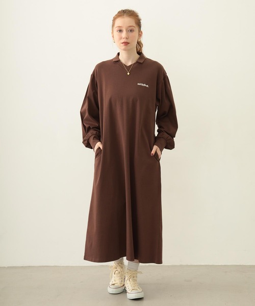 MILKFED.（ミルクフェド）の「COOPER LOGO GAME DRESS（ワンピース・レディース・ブラウン/ピンク/チャコール・ONE SIZE）」の15枚目の写真