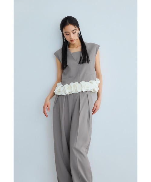 niana（ニアナ）の「ホイップヘムセットアップ 2点セット パンツドレス セパレート ワイドパンツ 結婚式 二次会 同窓会 成人式 お呼ばれ パーティードレス オケージョンドレス（パンツドレス・レディース・モカ/ミント/ブラック/グレー・S/M/L）」の20枚目の写真