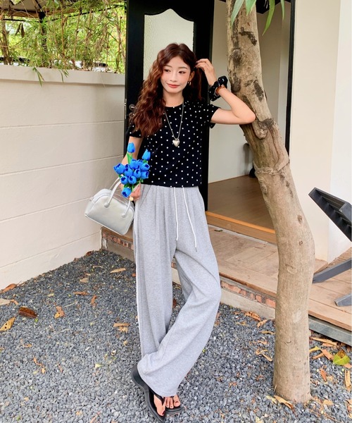 everycoco(エブリーココ)の「ドット柄ショートTシャツ シュシュSET(Tシャツ/カットソー・レディース・ホワイト/ブラック・FREE)」の14枚目の写真