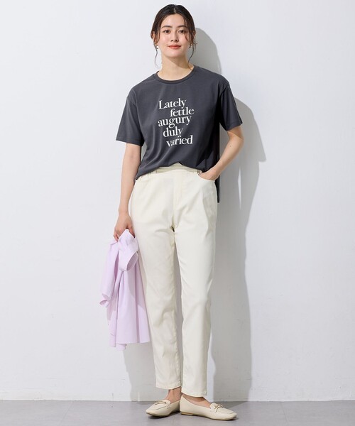 ANY(エニィ)の「半袖ロゴTシャツ(Tシャツ/カットソー・レディース・グレー系1/アイボリー系1/アイボリー系2・4)」の16枚目の写真