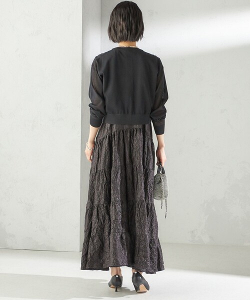 Torrazzo Donna(トラッゾドンナ)の「TORRAZZO DONNA:〈手洗い可能〉ビジュー シアー カーディガン(カーディガン/ボレロ・レディース・ブラック/サックスブルー/オフホワイト/ダークグレー/ネイビー・ONE SIZE)」の13枚目の写真