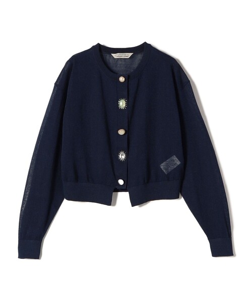 Torrazzo Donna(トラッゾドンナ)の「TORRAZZO DONNA:〈手洗い可能〉ビジュー シアー カーディガン(カーディガン/ボレロ・レディース・ブラック/サックスブルー/オフホワイト/ダークグレー/ネイビー・ONE SIZE)」の10枚目の写真