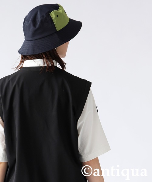 antiqua(アンティカ)の「ロゴ刺繍Vネックベスト(ベスト・レディース・ブラック/ホワイト・ONESIZE)」の19枚目の写真