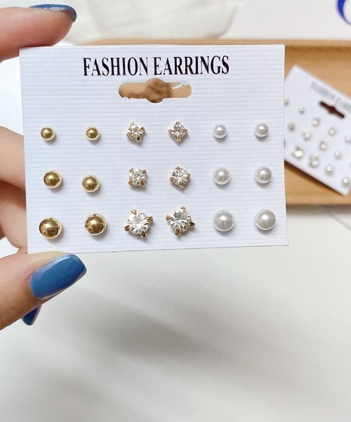 shoppinggo(ショッピングゴー)の「ピアス セット セットピアス(ピアス(両耳用)・レディース・シルバー/ゴールド・FREE)」の4枚目の写真