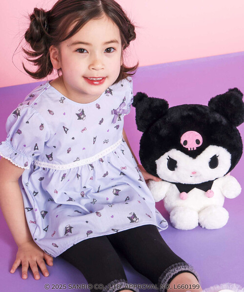 SLAP SLIP（スラップスリップ）の「【マイメロディ＆クロミ×SLAPSLIP】リボン付き総柄フレアチュニック(90~130cm)（シャツ/ブラウス・キッズ・ピンク系その他/パープル系その他・90cm/110cm/130cm/120cm/100cm）」の5枚目の写真