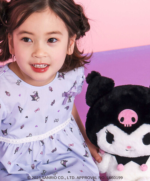 SLAP SLIP（スラップスリップ）の「【マイメロディ＆クロミ×SLAPSLIP】リボン付き総柄フレアチュニック(90~130cm)（シャツ/ブラウス・キッズ・ピンク系その他/パープル系その他・90cm/110cm/130cm/120cm/100cm）」の6枚目の写真