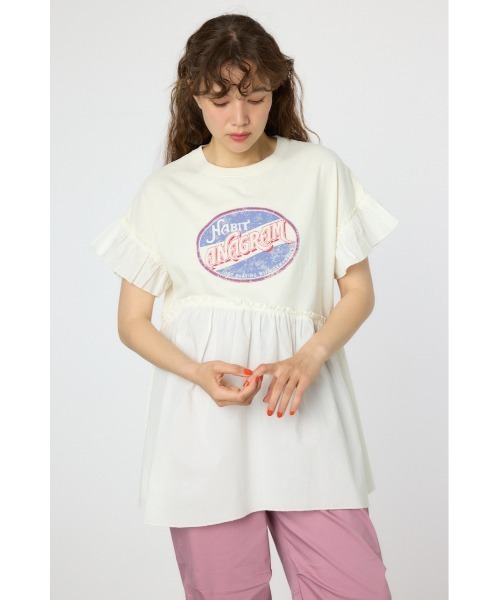 RODEO CROWNS WIDE BOWL（ロデオクラウンズワイドボウル）の「オーバルプリントドッキングフリルチュニック（その他トップス・レディース・ライトブラック/レッド/アイボリー・FREE）」の17枚目の写真