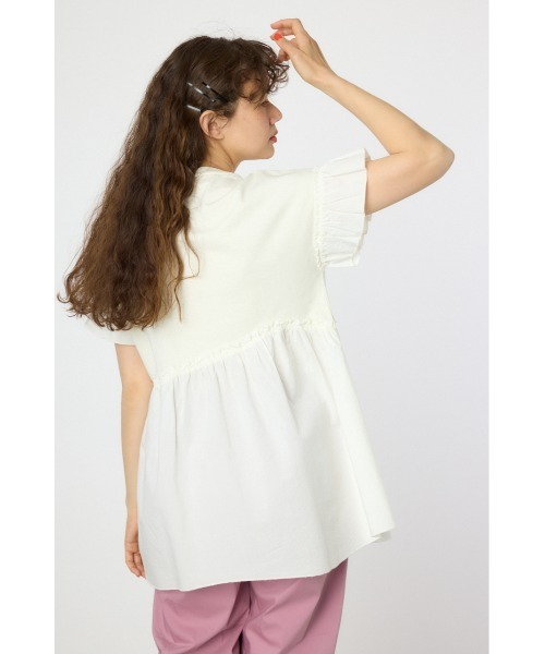 RODEO CROWNS WIDE BOWL（ロデオクラウンズワイドボウル）の「オーバルプリントドッキングフリルチュニック（その他トップス・レディース・ライトブラック/レッド/アイボリー・FREE）」の19枚目の写真