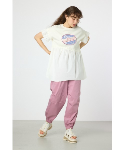 RODEO CROWNS WIDE BOWL（ロデオクラウンズワイドボウル）の「オーバルプリントドッキングフリルチュニック（その他トップス・レディース・ライトブラック/レッド/アイボリー・FREE）」の20枚目の写真