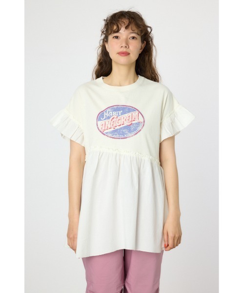 RODEO CROWNS WIDE BOWL（ロデオクラウンズワイドボウル）の「オーバルプリントドッキングフリルチュニック（その他トップス・レディース・ライトブラック/レッド/アイボリー・FREE）」の22枚目の写真