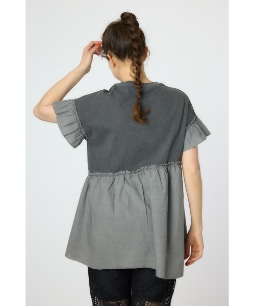 RODEO CROWNS WIDE BOWL（ロデオクラウンズワイドボウル）の「オーバルプリントドッキングフリルチュニック（その他トップス・レディース・ライトブラック/レッド/アイボリー・FREE）」の6枚目の写真