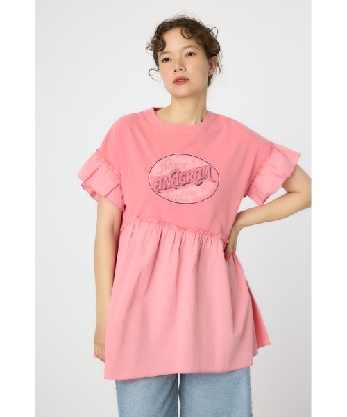 RODEO CROWNS WIDE BOWL（ロデオクラウンズワイドボウル）の「オーバルプリントドッキングフリルチュニック（その他トップス・レディース・ライトブラック/レッド/アイボリー・FREE）」の10枚目の写真