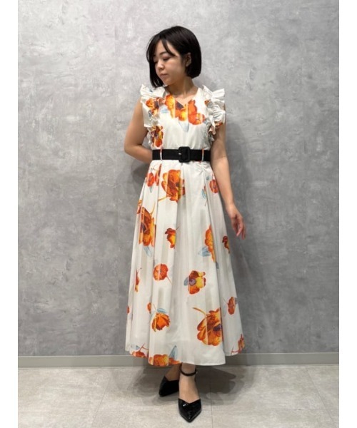 AND COUTURE サンセットフラワーフリルワンピース セール】サンセットフラワーフリルワンピース（ワンピース