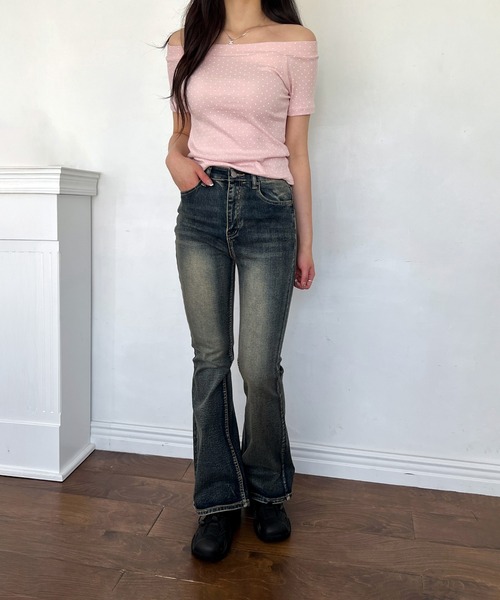 by muni:r(バイ ムニール)の「ビンテージウォッシングブーツカットデニムパンツ/2025 SS COLLECTION(デニムパンツ・レディース・ブルー・SMALL/MEDIUM)」の9枚目の写真