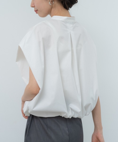 refinedworks（リファインドワークス）の「【refinedworks】旬顔！ドロストフレンチスリーブブラウス（シャツ/ブラウス・レディース・ブルー/ホワイト/ブラック・FREE）」の10枚目の写真