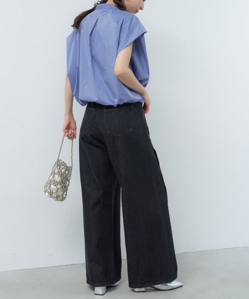 refinedworks（リファインドワークス）の「【refinedworks】旬顔！ドロストフレンチスリーブブラウス（シャツ/ブラウス・レディース・ブルー/ホワイト/ブラック・FREE）」の17枚目の写真